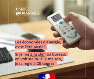 je règle la clim à 26°C