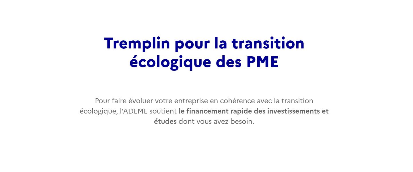 Tremplin pour transition écologique des PME